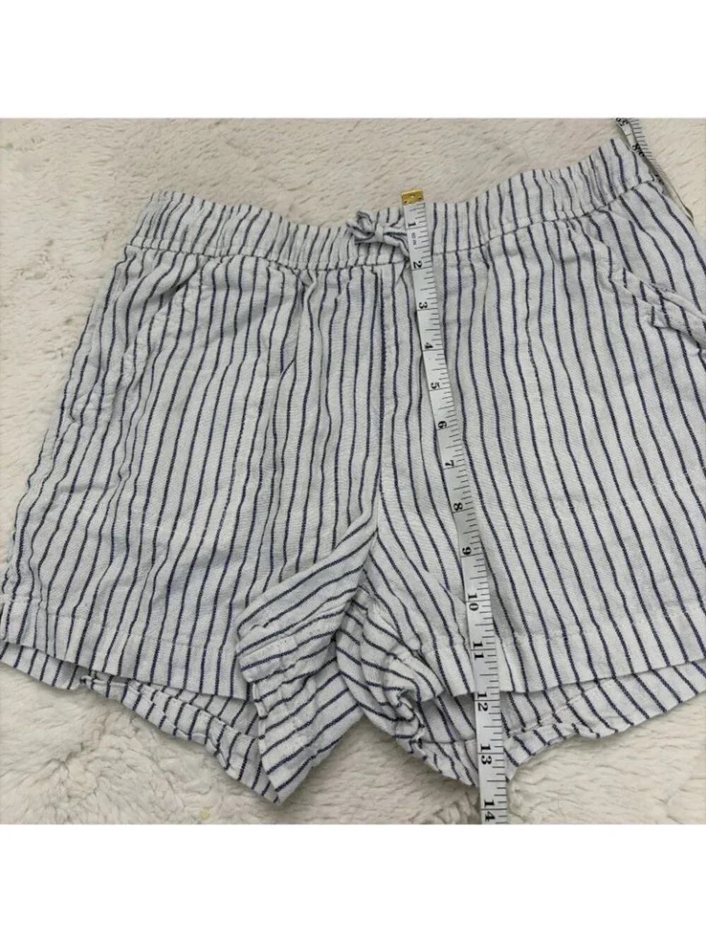 Old Navy Girls Beachy Striped Shorts Linen Blend 14/16